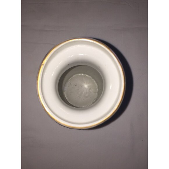 Vintage Hand-Painted Ceramic Vase - Green & Yellow Flowers, 8" Moriage Design - Picture 4 of 5